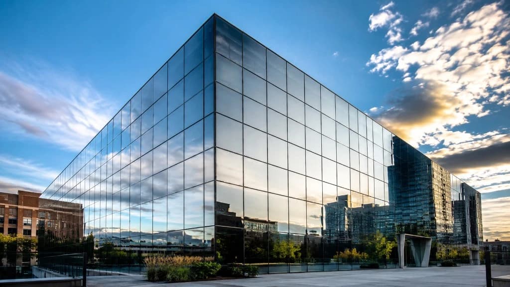 Modern architectural glass facade